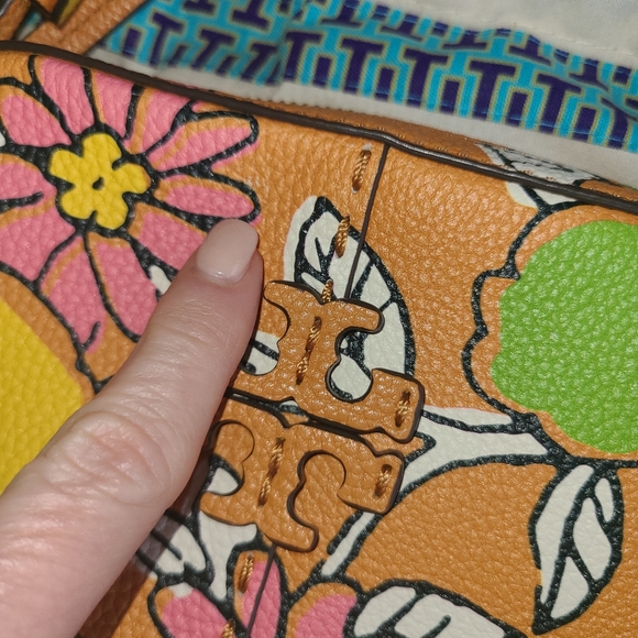 RARE Tory Burch McGraw floral-print crossbody bag GUC Spring - Picture 15 of 15